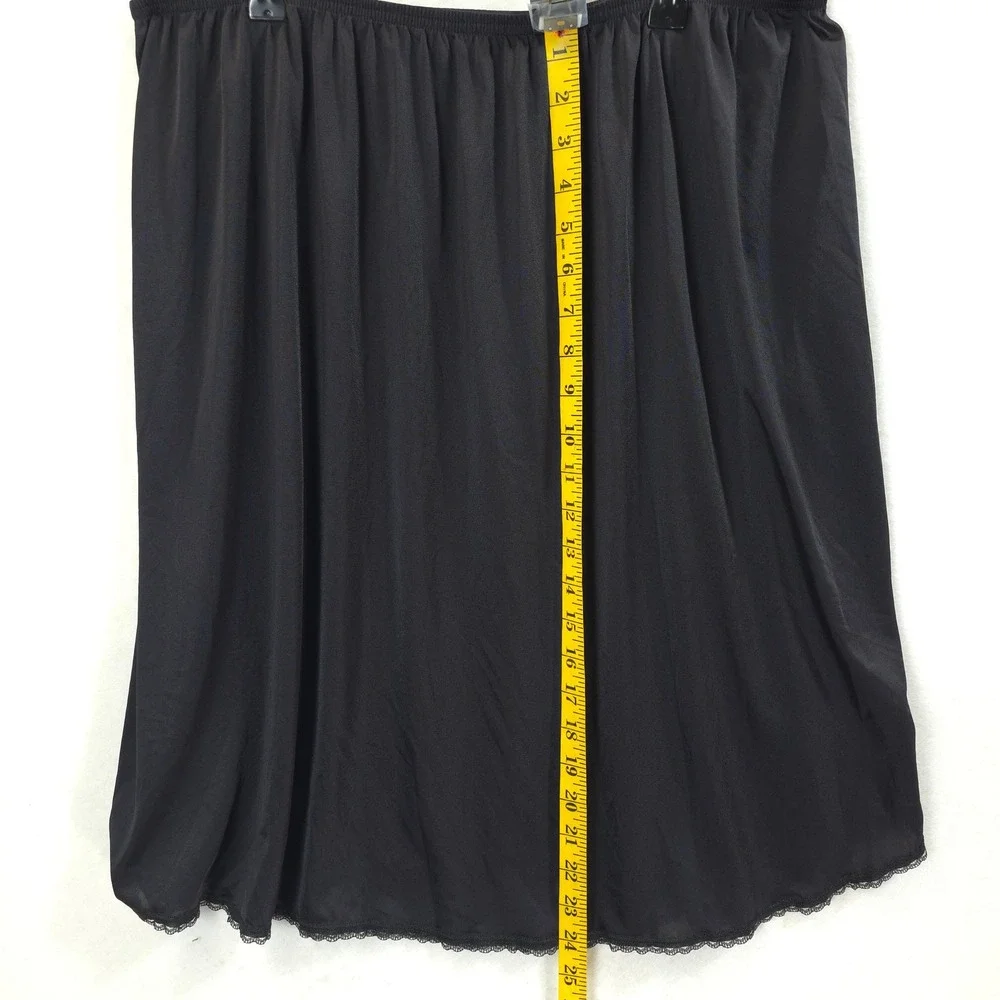 Vanity Fair Half Slip Lace Trim Side Slit Black Women 3XL/48 Classic Lingerie